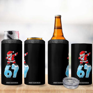 Funny 67 Christmas 4 in 1 Can Cooler Tumbler Six Seven Dabbing Santa Meme Gen Alpha Slang TS11 Print Your Wear
