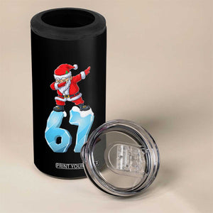 Funny 67 Christmas 4 in 1 Can Cooler Tumbler Six Seven Dabbing Santa Meme Gen Alpha Slang TS11 Print Your Wear
