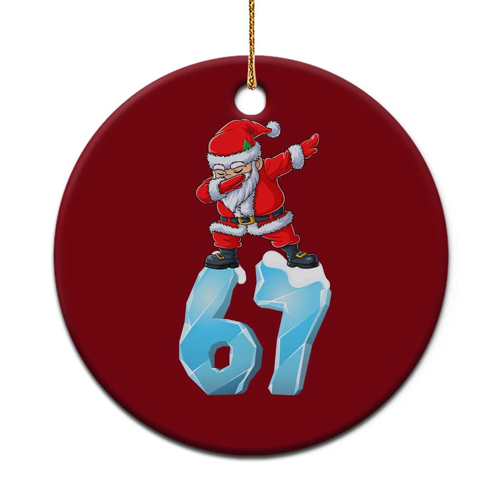 Funny 67 Xmas Ceramic Ornament Six Seven Dabbing Santa Meme Gen Alpha Slang TS11 1pc Red Print Your Wear