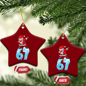 Funny 67 Xmas Ceramic Ornament Six Seven Dabbing Santa Meme Gen Alpha Slang TS11 Print Your Wear