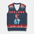 Funny 67 Xmas V-Neck Knit Sweater Vest Six Seven Dabbing Santa Meme Gen Alpha Slang TS11 Navy Red Print Your Wear