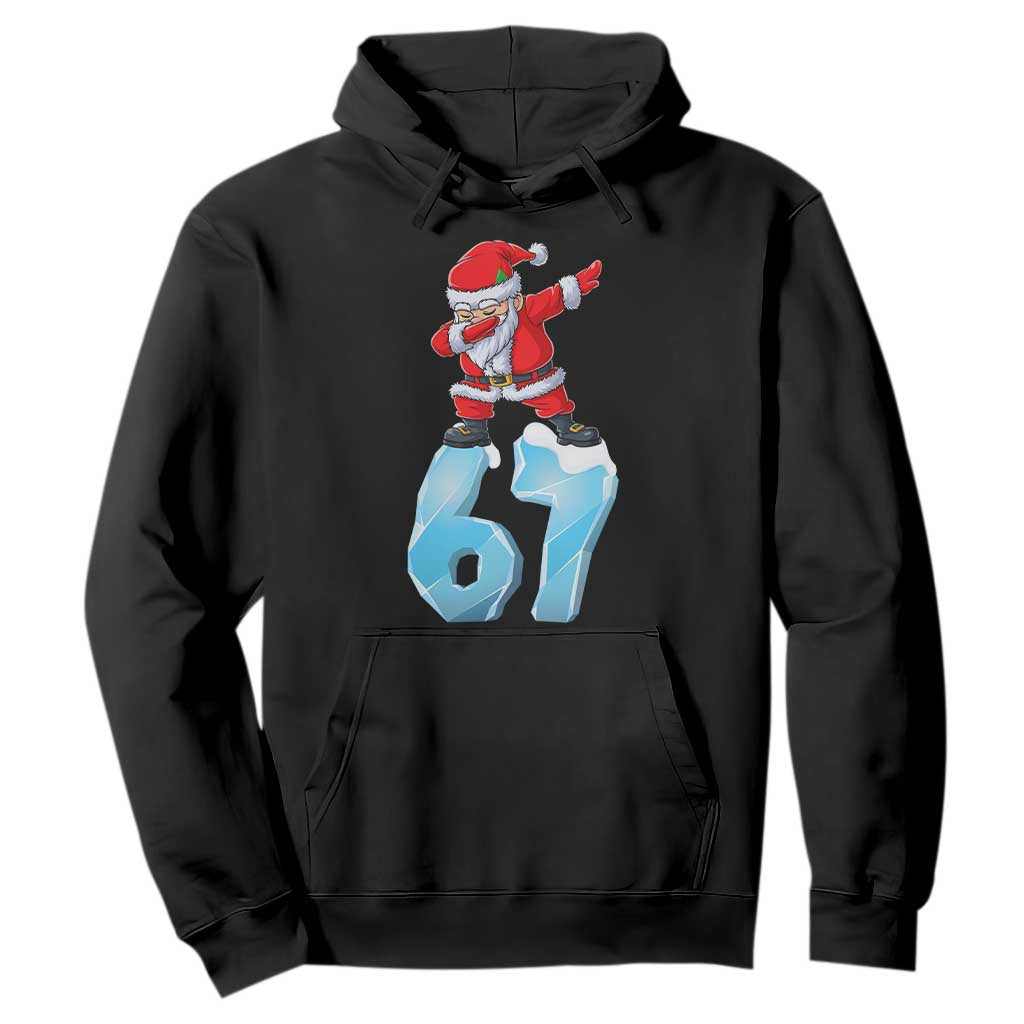 Funny 67 Christmas Hoodie Six Seven Dabbing Santa Meme Gen Alpha Slang TS11 Black Print Your Wear