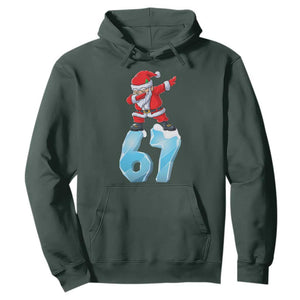Funny 67 Christmas Hoodie Six Seven Dabbing Santa Meme Gen Alpha Slang TS11 Dark Forest Green Print Your Wear