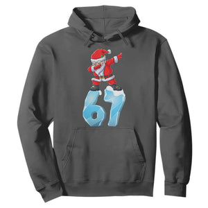 Funny 67 Christmas Hoodie Six Seven Dabbing Santa Meme Gen Alpha Slang TS11 Dark Heather Print Your Wear