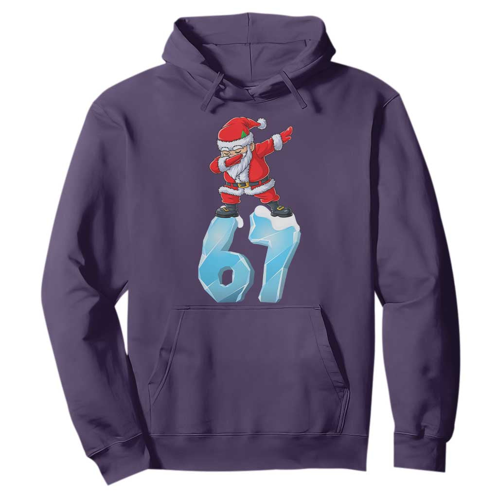 Funny 67 Christmas Hoodie Six Seven Dabbing Santa Meme Gen Alpha Slang TS11 Purple Print Your Wear