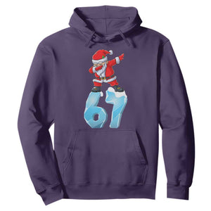 Funny 67 Christmas Hoodie Six Seven Dabbing Santa Meme Gen Alpha Slang TS11 Purple Print Your Wear