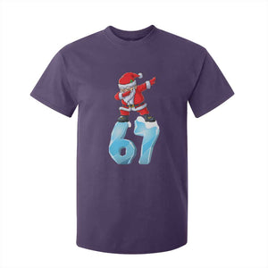 Funny 67 Christmas T Shirt For Kid Six Seven Dabbing Santa Meme Gen Alpha Slang TS11 Purple Print Your Wear
