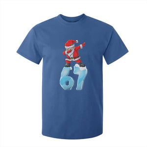Funny 67 Christmas T Shirt For Kid Six Seven Dabbing Santa Meme Gen Alpha Slang TS11 Royal Blue Print Your Wear
