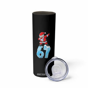 Funny 67 Christmas Skinny Tumbler Six Seven Dabbing Santa Meme Gen Alpha Slang TS11 Print Your Wear