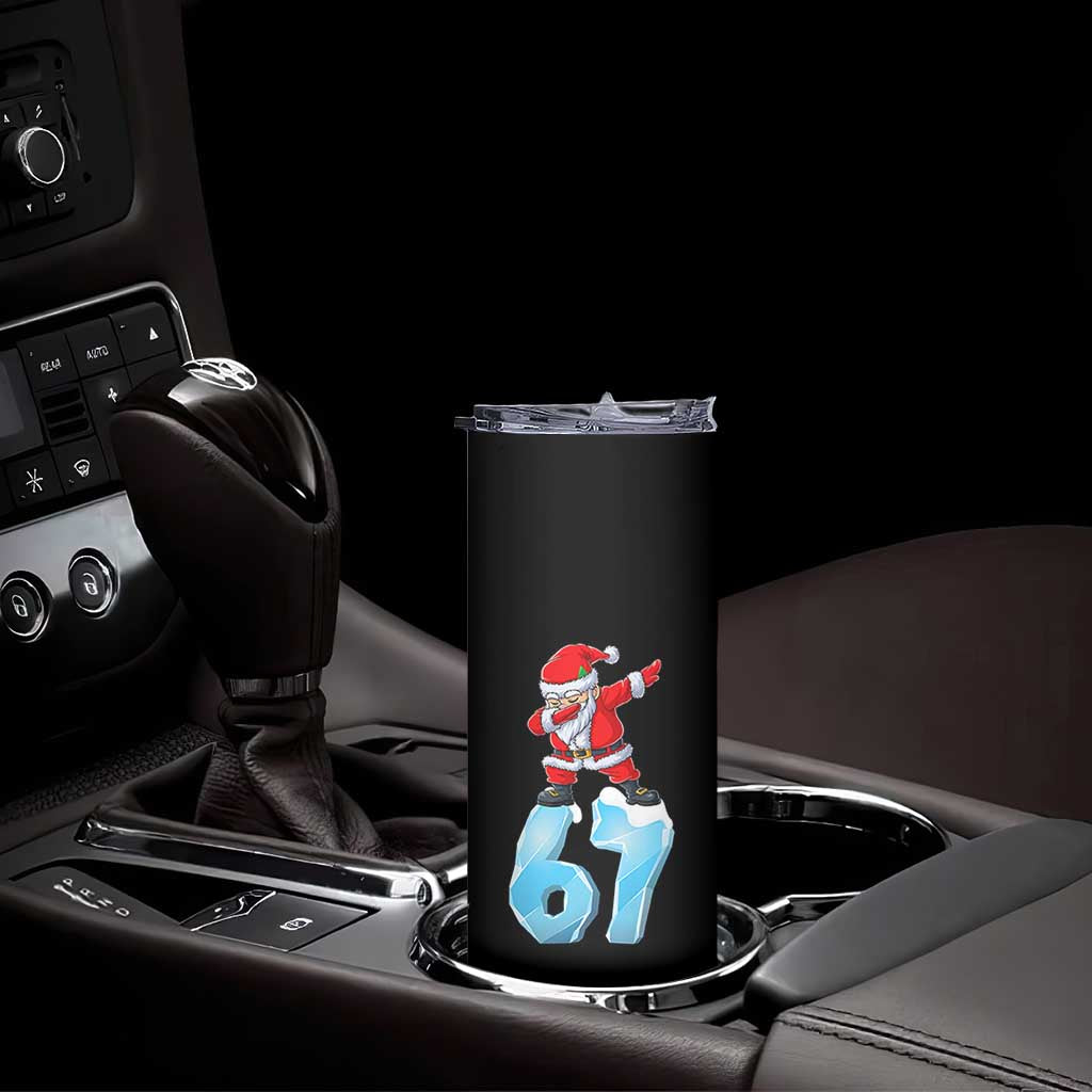 Funny 67 Christmas Skinny Tumbler Six Seven Dabbing Santa Meme Gen Alpha Slang TS11 Print Your Wear