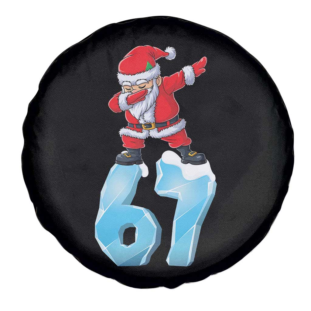 Funny 67 Christmas Spare Tire Cover Six Seven Dabbing Santa Meme Gen Alpha Slang TS11 Print Your Wear