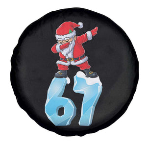 Funny 67 Christmas Spare Tire Cover Six Seven Dabbing Santa Meme Gen Alpha Slang TS11 Print Your Wear