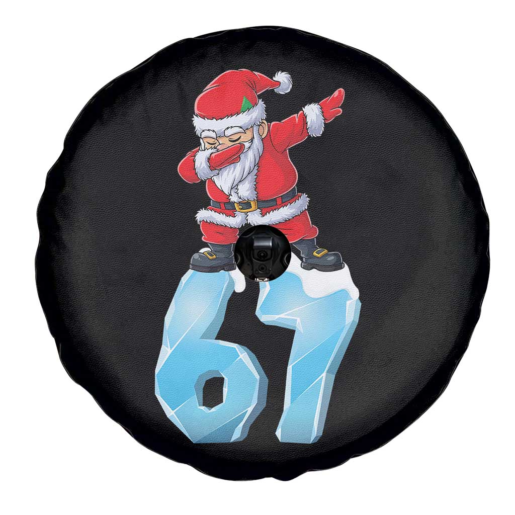 Funny 67 Christmas Spare Tire Cover Six Seven Dabbing Santa Meme Gen Alpha Slang TS11 Print Your Wear