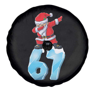 Funny 67 Christmas Spare Tire Cover Six Seven Dabbing Santa Meme Gen Alpha Slang TS11 Print Your Wear