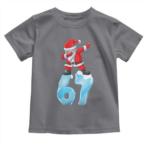 Funny 67 Christmas Toddler T Shirt Six Seven Dabbing Santa Meme Gen Alpha Slang TS11 Charcoal Print Your Wear