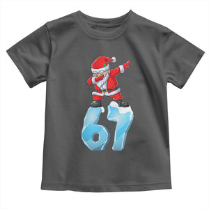 Funny 67 Christmas Toddler T Shirt Six Seven Dabbing Santa Meme Gen Alpha Slang TS11 Dark Heather Print Your Wear
