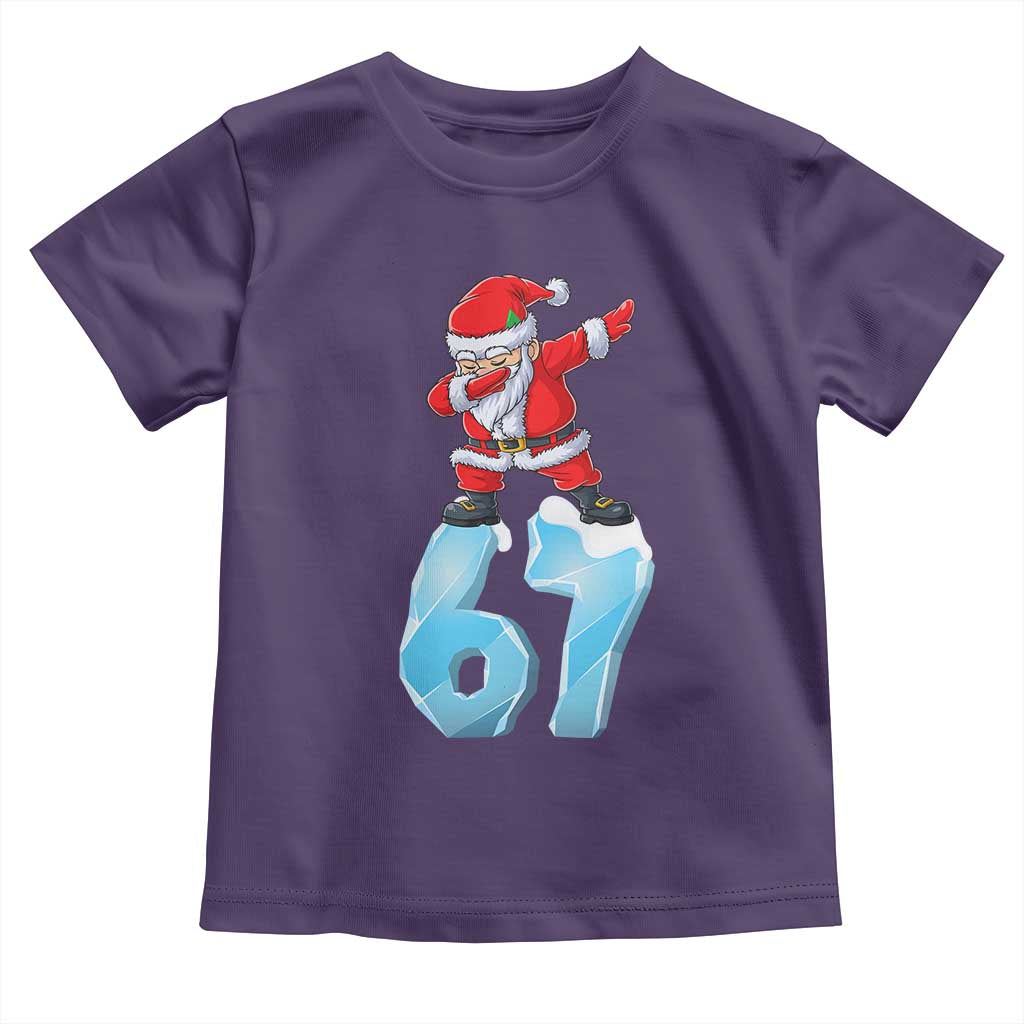 Funny 67 Christmas Toddler T Shirt Six Seven Dabbing Santa Meme Gen Alpha Slang TS11 Purple Print Your Wear