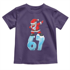 Funny 67 Christmas Toddler T Shirt Six Seven Dabbing Santa Meme Gen Alpha Slang TS11 Purple Print Your Wear