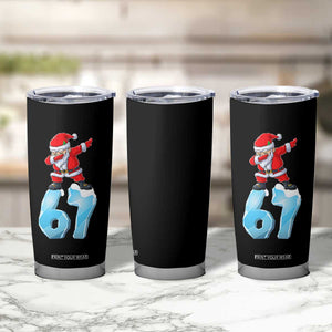 Funny 67 Christmas Tumbler Cup Six Seven Dabbing Santa Meme Gen Alpha Slang TS11 Print Your Wear