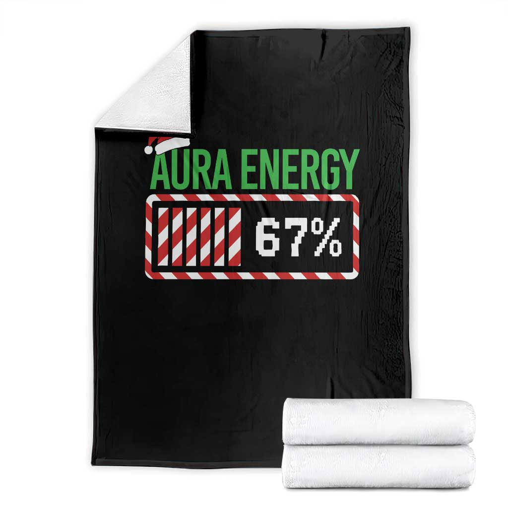 Funny Aura Energy 67 Christmas Throw Blanket Aura Farming Six Seven Meme Gen Alpha Slang TS11 Black Print Your Wear