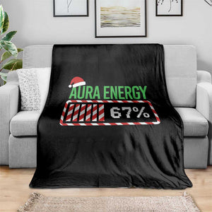 Funny Aura Energy 67 Christmas Throw Blanket Aura Farming Six Seven Meme Gen Alpha Slang TS11 Print Your Wear