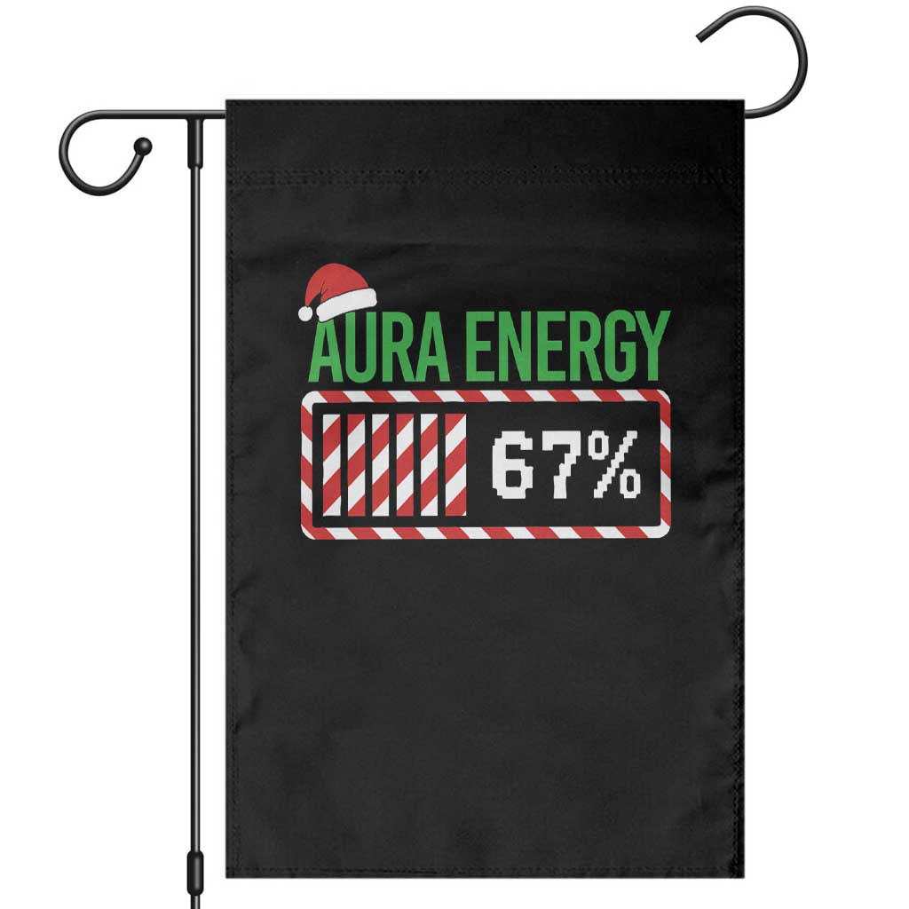 Funny Aura Energy 67 Christmas Garden Flag Aura Farming Six Seven Meme Gen Alpha Slang TS11 Black Print Your Wear