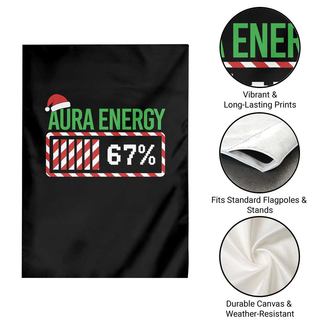 Funny Aura Energy 67 Christmas Garden Flag Aura Farming Six Seven Meme Gen Alpha Slang TS11 Print Your Wear