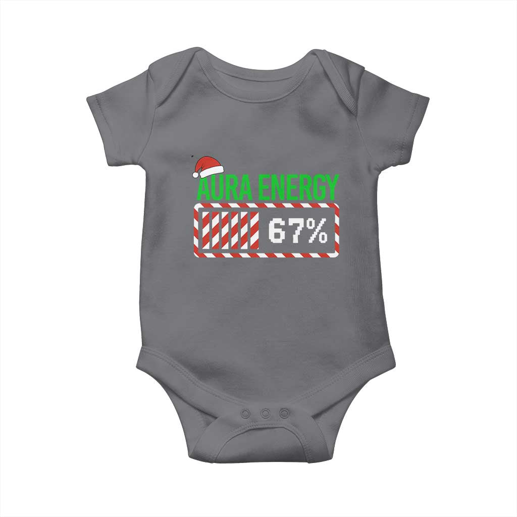 Funny Aura Energy 67 Christmas Baby Onesie Aura Farming Six Seven Meme Gen Alpha Slang TS11 Charcoal Print Your Wear