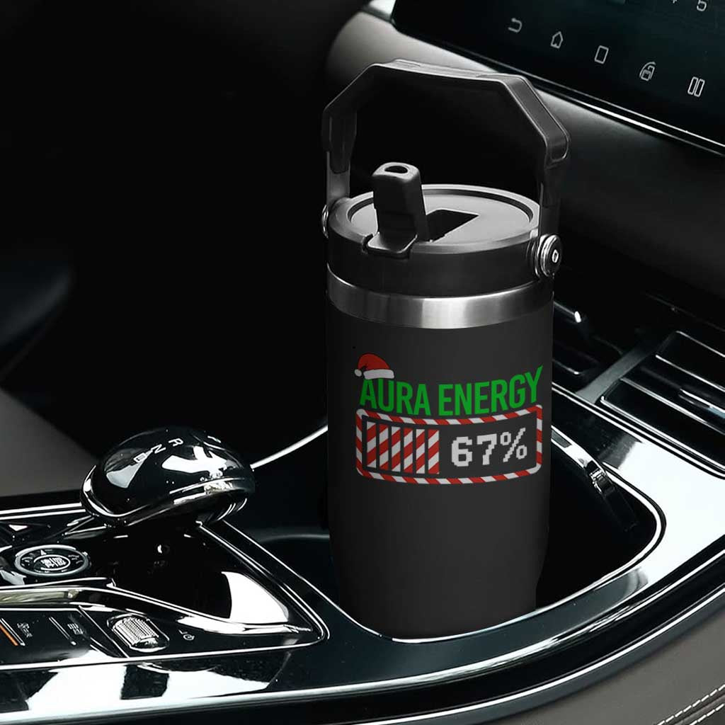 Funny Aura Energy 67 Christmas Flip Straw Tumbler Aura Farming Six Seven Meme Gen Alpha Slang TS11 Print Your Wear