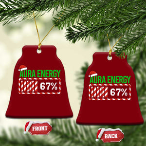 Funny Aura Energy 67 Xmas Ceramic Ornament Aura Farming Six Seven Meme Gen Alpha Slang TS11 Print Your Wear