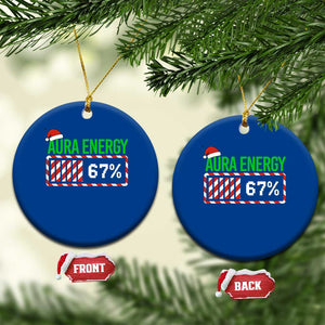 Funny Aura Energy 67 Xmas Ceramic Ornament Aura Farming Six Seven Meme Gen Alpha Slang TS11 1pc Blue Print Your Wear