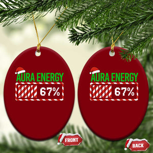 Funny Aura Energy 67 Xmas Ceramic Ornament Aura Farming Six Seven Meme Gen Alpha Slang TS11 Print Your Wear