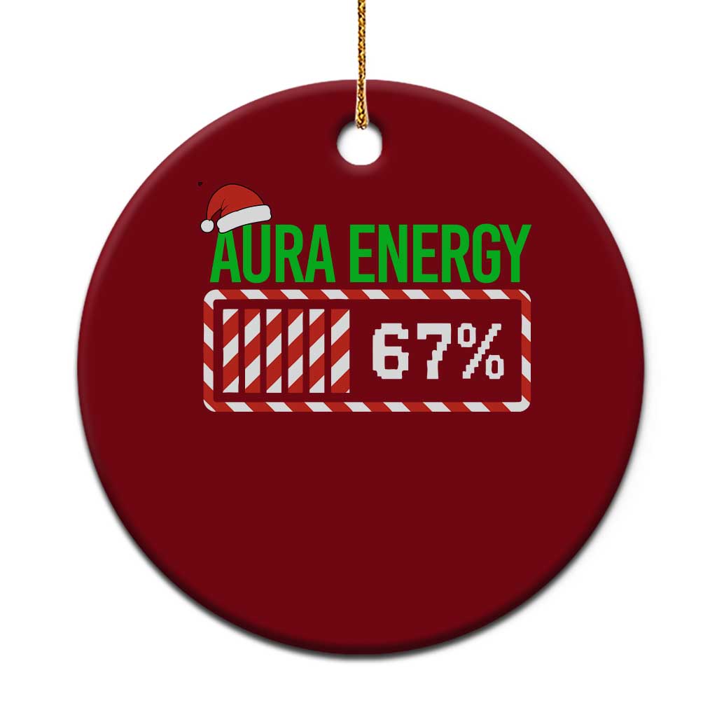 Funny Aura Energy 67 Xmas Ceramic Ornament Aura Farming Six Seven Meme Gen Alpha Slang TS11 1pc Red Print Your Wear