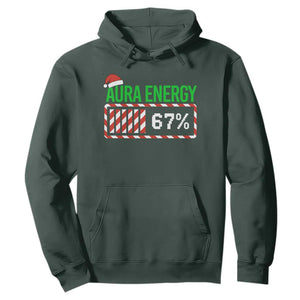 Funny Aura Energy 67 Christmas Hoodie Aura Farming Six Seven Meme Gen Alpha Slang TS11 Dark Forest Green Print Your Wear