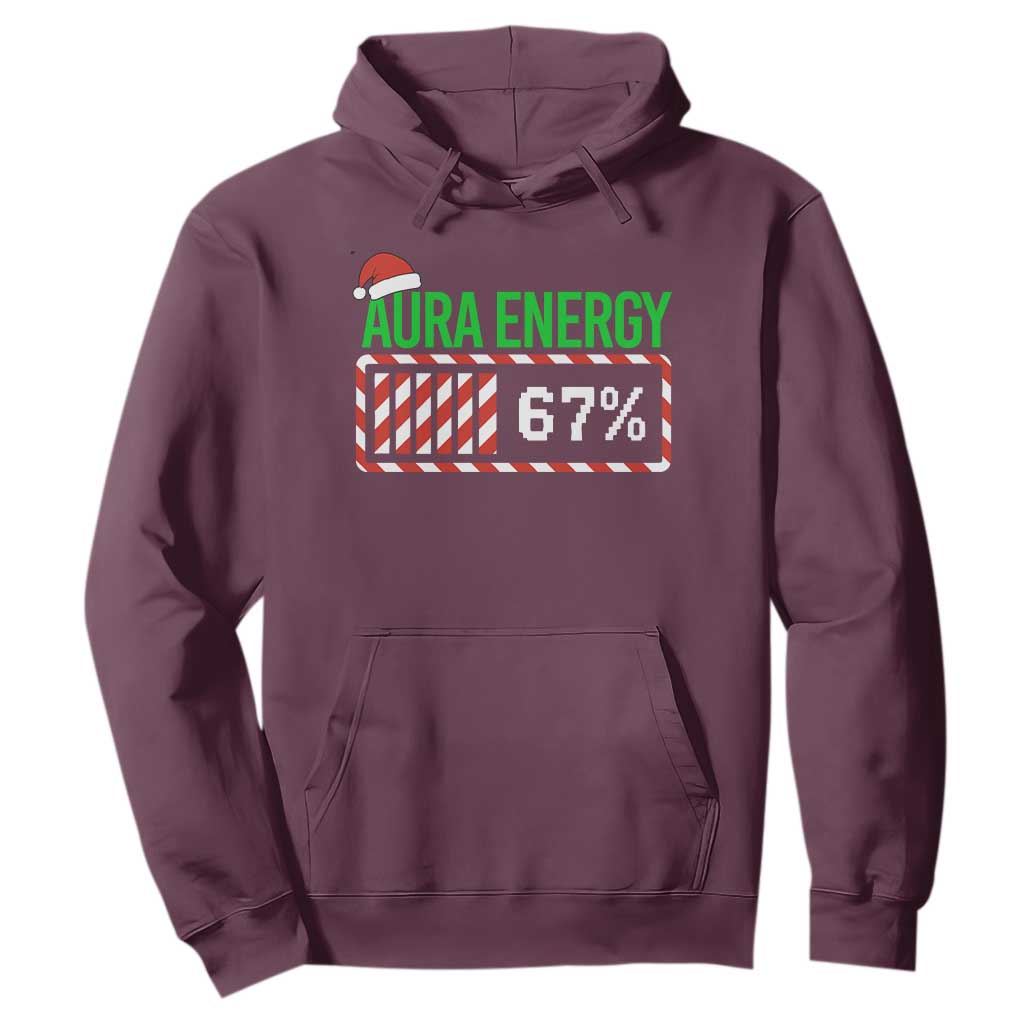 Funny Aura Energy 67 Christmas Hoodie Aura Farming Six Seven Meme Gen Alpha Slang TS11 Maroon Print Your Wear