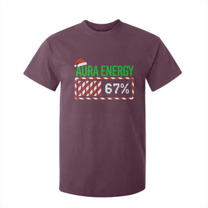 Funny Aura Energy 67 Christmas T Shirt For Kid Aura Farming Six Seven Meme Gen Alpha Slang TS11 Maroon Print Your Wear