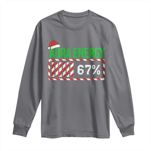 Funny Aura Energy 67 Christmas Long Sleeve Shirt Aura Farming Six Seven Meme Gen Alpha Slang TS11 Charcoal Print Your Wear