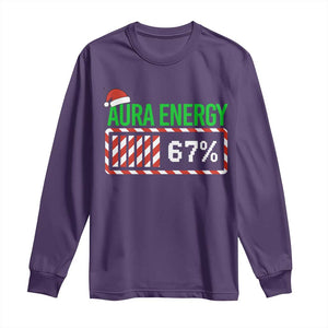 Funny Aura Energy 67 Christmas Long Sleeve Shirt Aura Farming Six Seven Meme Gen Alpha Slang TS11 Purple Print Your Wear