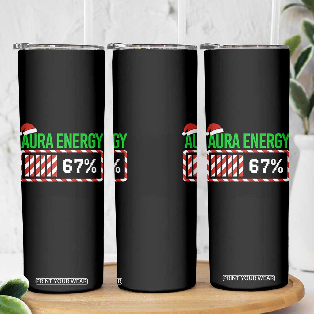 Funny Aura Energy 67 Christmas Skinny Tumbler Aura Farming Six Seven Meme Gen Alpha Slang TS11 Print Your Wear