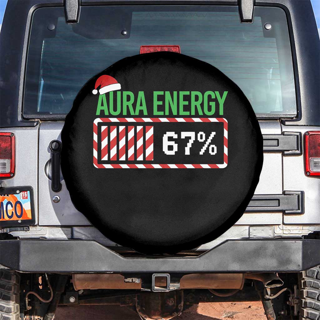 Funny Aura Energy 67 Christmas Spare Tire Cover Aura Farming Six Seven Meme Gen Alpha Slang TS11 No hole Black Print Your Wear