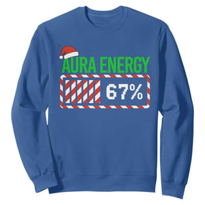 Funny Aura Energy 67 Christmas Sweatshirt Aura Farming Six Seven Meme Gen Alpha Slang TS11 Royal Blue Print Your Wear