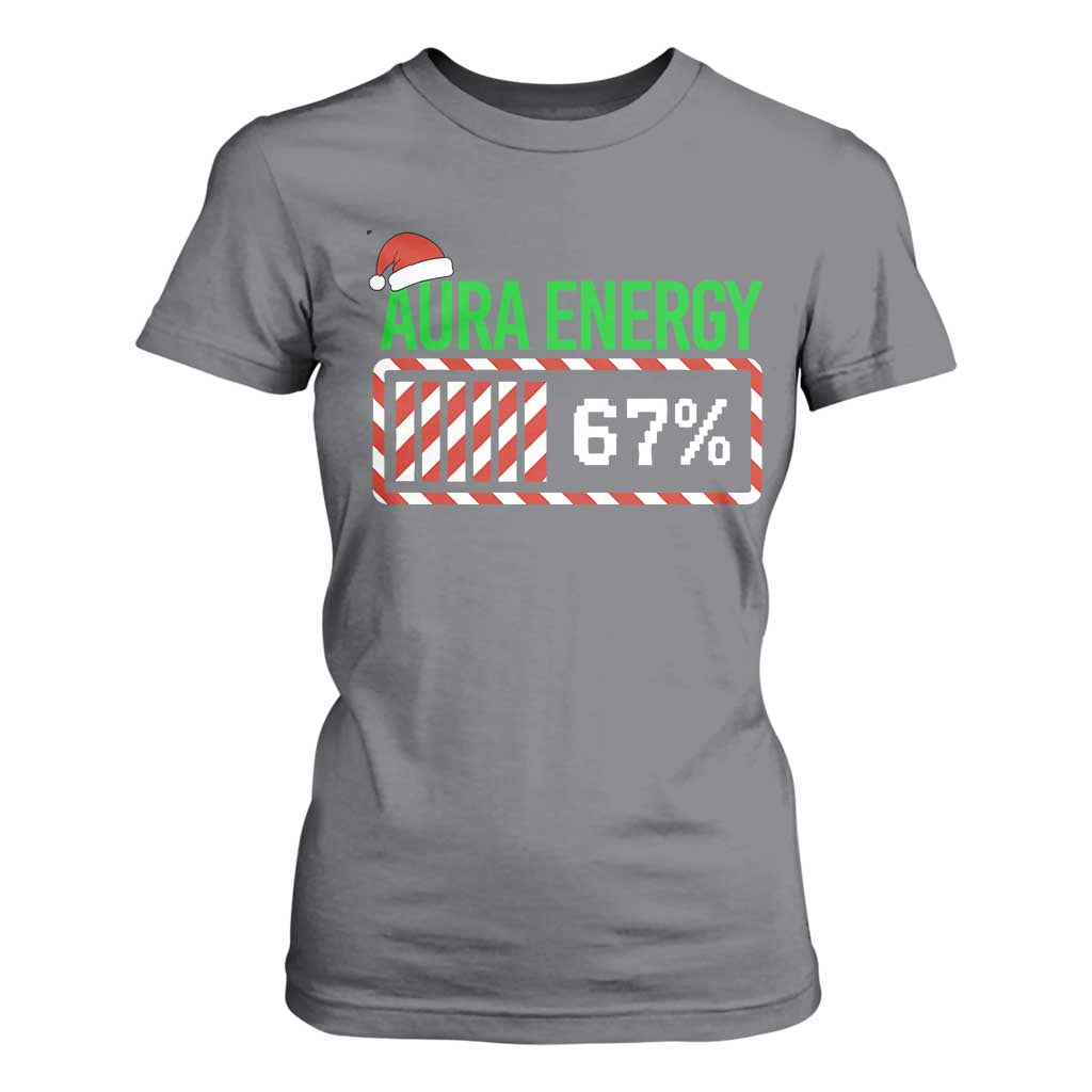 Funny Aura Energy 67 Christmas T Shirt For Women Aura Farming Six Seven Meme Gen Alpha Slang TS11 Charcoal Print Your Wear