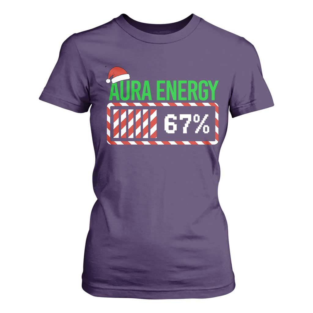 Funny Aura Energy 67 Christmas T Shirt For Women Aura Farming Six Seven Meme Gen Alpha Slang TS11 Purple Print Your Wear