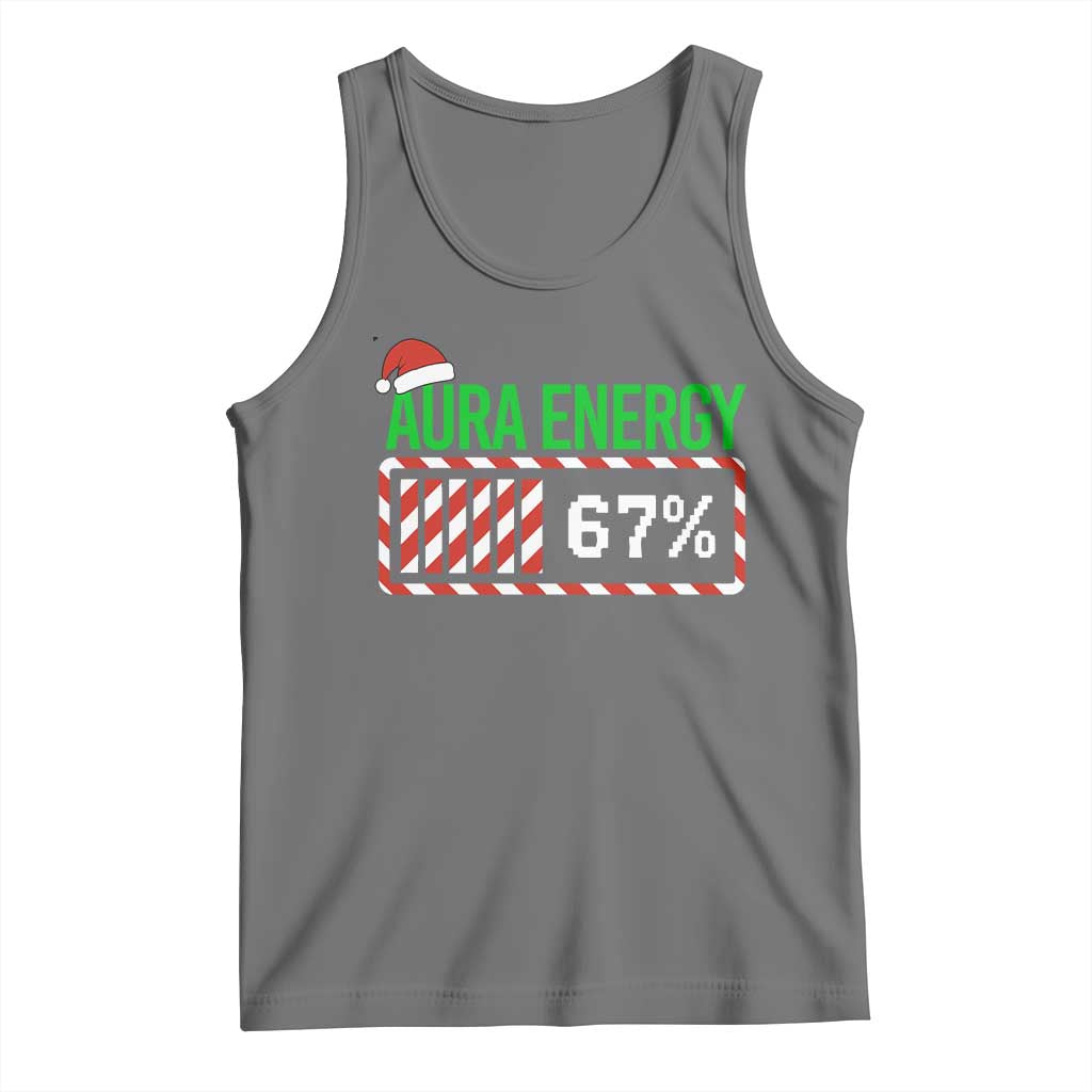 Funny Aura Energy 67 Christmas Tank Top Aura Farming Six Seven Meme Gen Alpha Slang TS11 Black Heather Print Your Wear