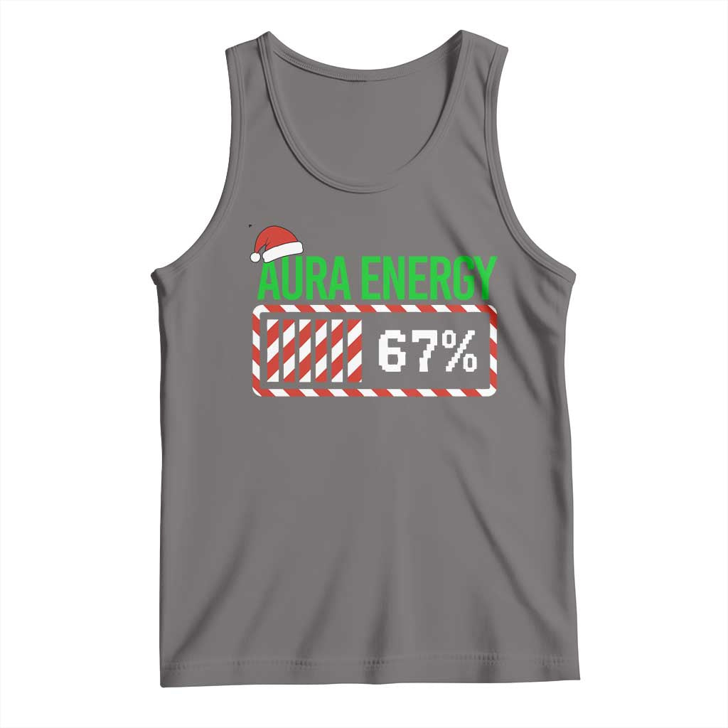 Funny Aura Energy 67 Christmas Tank Top Aura Farming Six Seven Meme Gen Alpha Slang TS11 Deep Heather Print Your Wear