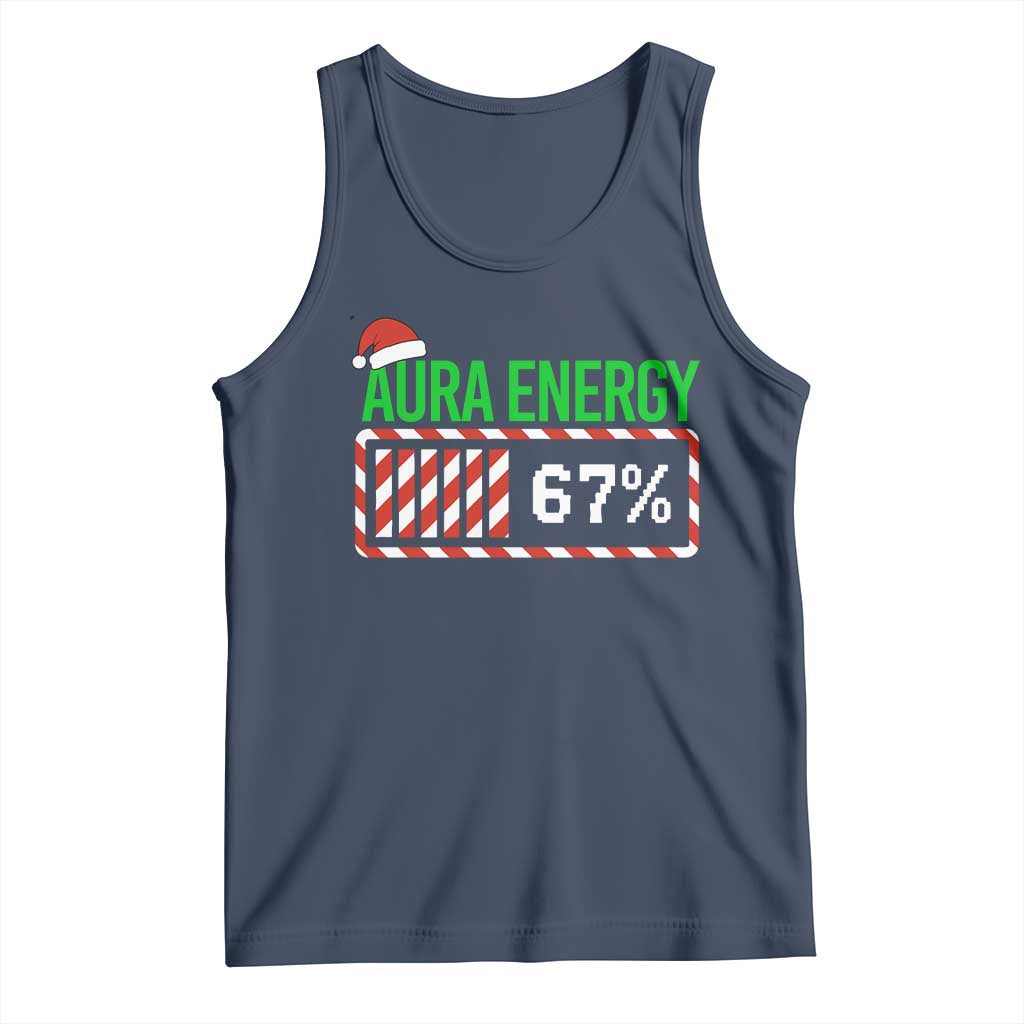 Funny Aura Energy 67 Christmas Tank Top Aura Farming Six Seven Meme Gen Alpha Slang TS11 Navy Print Your Wear
