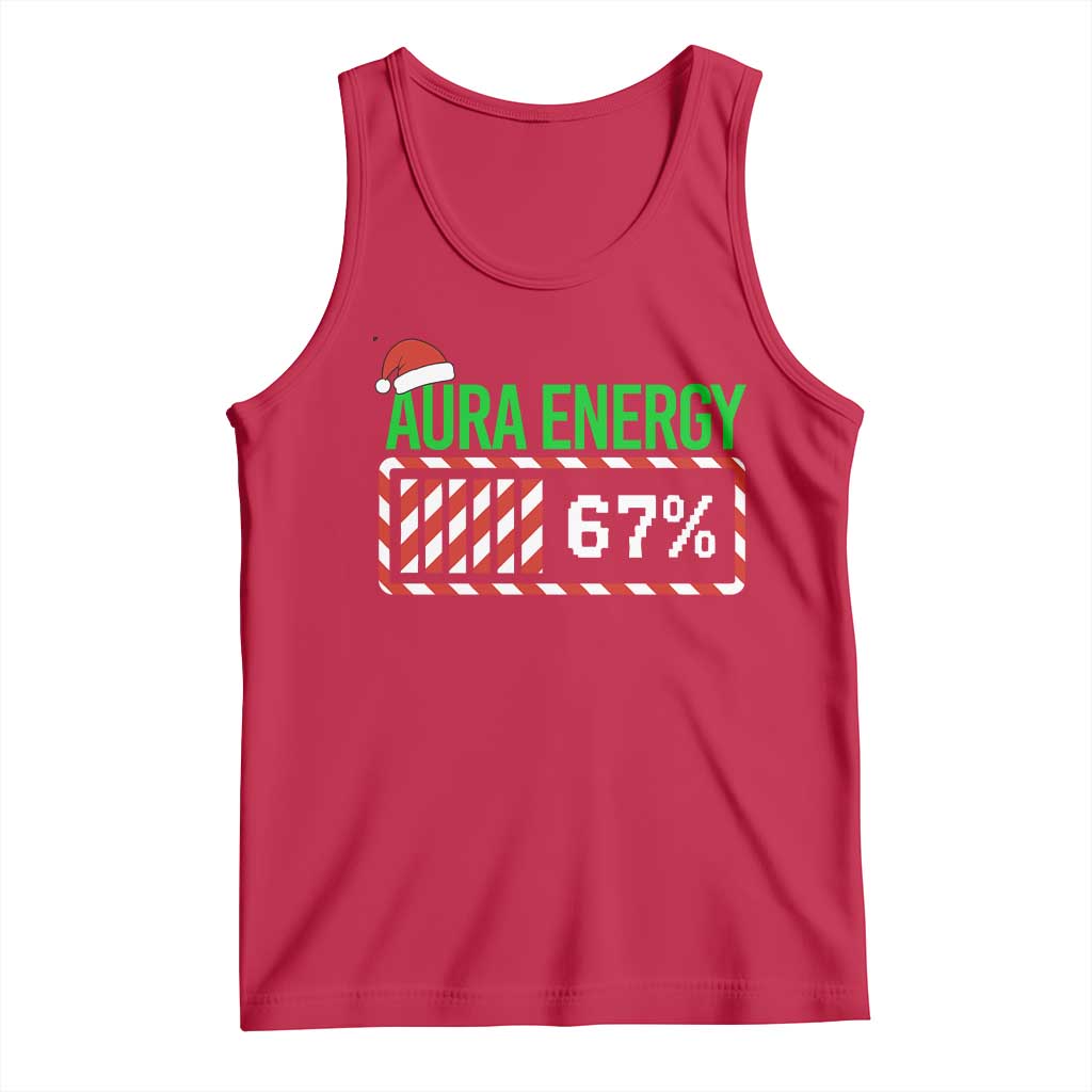 Funny Aura Energy 67 Christmas Tank Top Aura Farming Six Seven Meme Gen Alpha Slang TS11 Red Print Your Wear