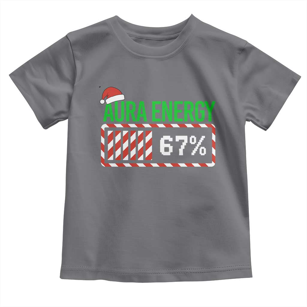 Funny Aura Energy 67 Christmas Toddler T Shirt Aura Farming Six Seven Meme Gen Alpha Slang TS11 Charcoal Print Your Wear