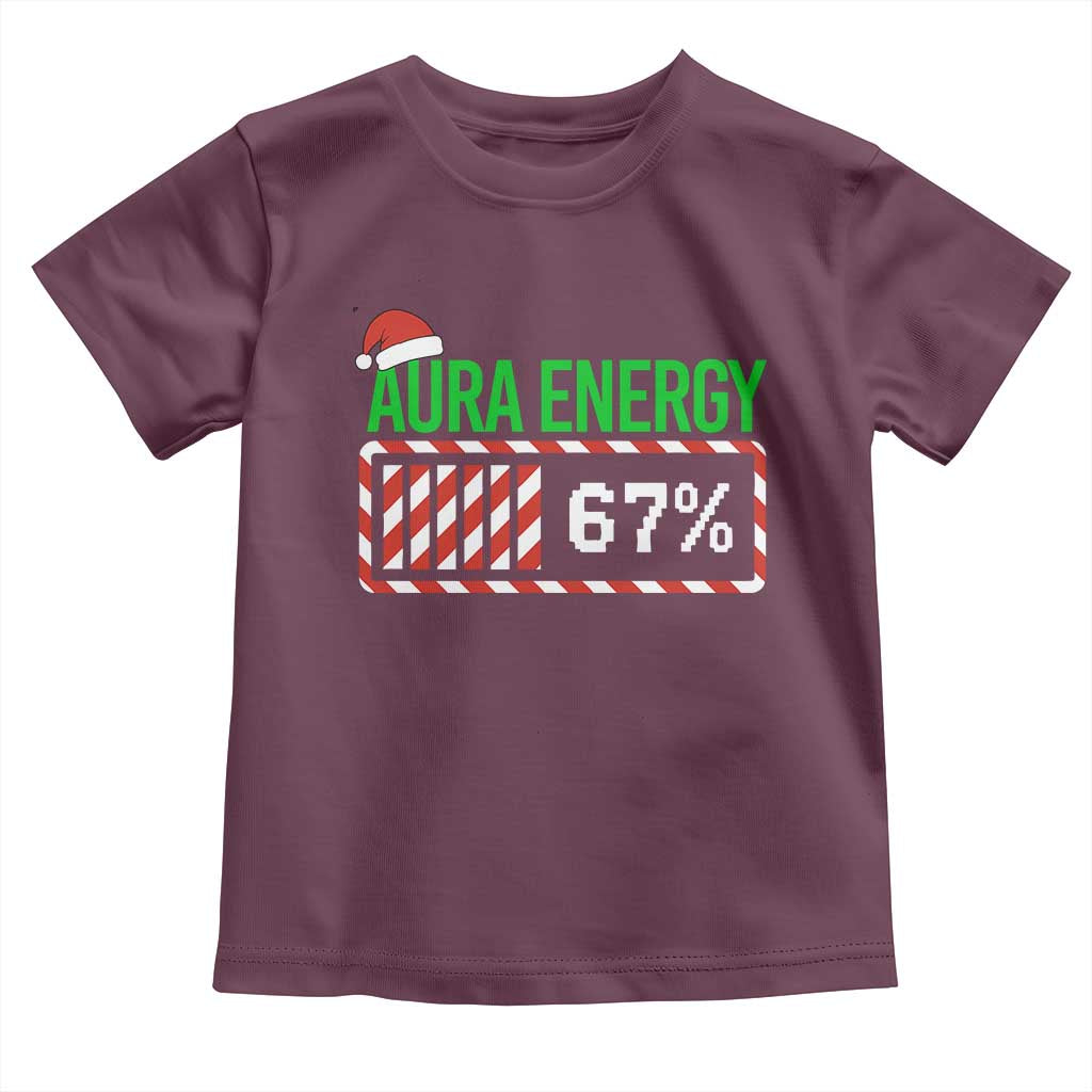 Funny Aura Energy 67 Christmas Toddler T Shirt Aura Farming Six Seven Meme Gen Alpha Slang TS11 Maroon Print Your Wear