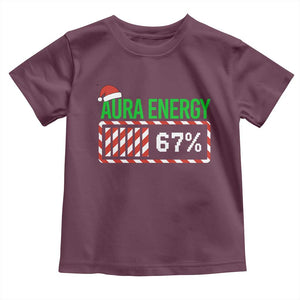 Funny Aura Energy 67 Christmas Toddler T Shirt Aura Farming Six Seven Meme Gen Alpha Slang TS11 Maroon Print Your Wear